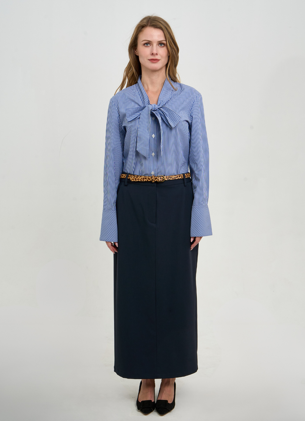 Cassie Bow Shirt in Stripe – Phoebe Jon